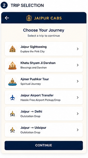 Step 2 - Trip Selection